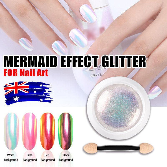 Mermaid Effect Chrome Pearl Shell Powder Glitter Dust Shimmer Pigment Nail Art - Aimall