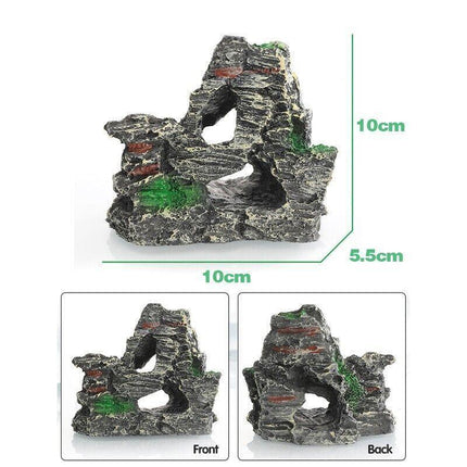 Aquarium Rockery Landscaping Cave Mountain View Decoration Ornament Fish Tank - Aimall