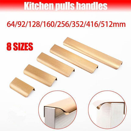 Kitchen Lip Pulls Handles Cupboard Door Cabinet Drawer Rose Brass Gold Furniture - Aimall