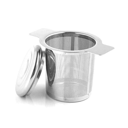 Tea Infuser with Lid Mesh Stainless Steel Metal Cup Strainer Loose Leaf Filter - Aimall