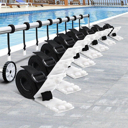 Pool Cover Roller Attachment Straps Kit 8PCS for Swimming Solar Pool - Aimall