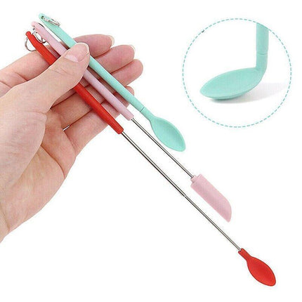 Mini Silicone Telescopic Spatula Multipurpose Double-Headed Cream Cake Scraper - Aimall