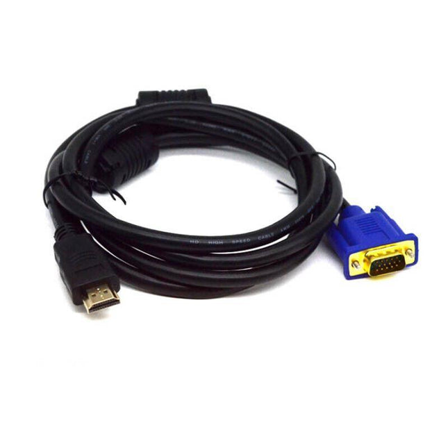 HDMI Male to VGA Male Cable Adapter Monitor Lead HD 15Pin 1080P Converter Laptop - Aimall