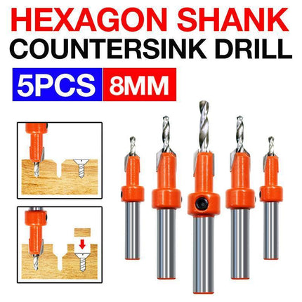 Hexagon Shank Countersink Drill Bit Woodworking Screw Wood Hole Drill Bit 8/10MM - Aimall