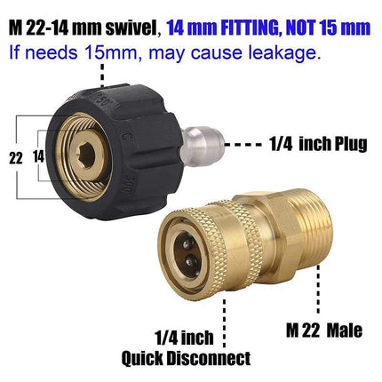 Brand New Pressure Washer Adapter 1/4" Quick Connect Kit M22-14 Adapter Au Stock - Aimall