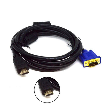 HDMI Male to VGA Male Cable Adapter Monitor Lead HD 15Pin 1080P Converter Laptop - Aimall