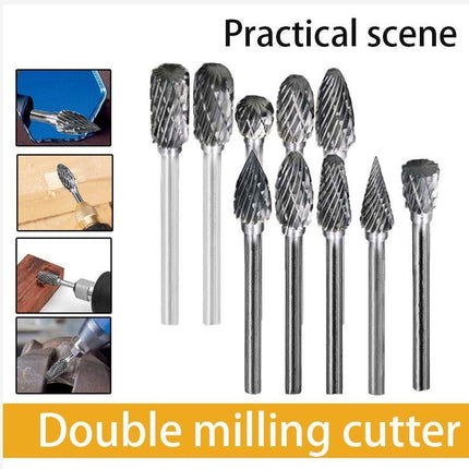 10x Tungsten Steel Solid Carbide Rotary Burrs Bit For Dremel Accessories Tool HG - Aimall