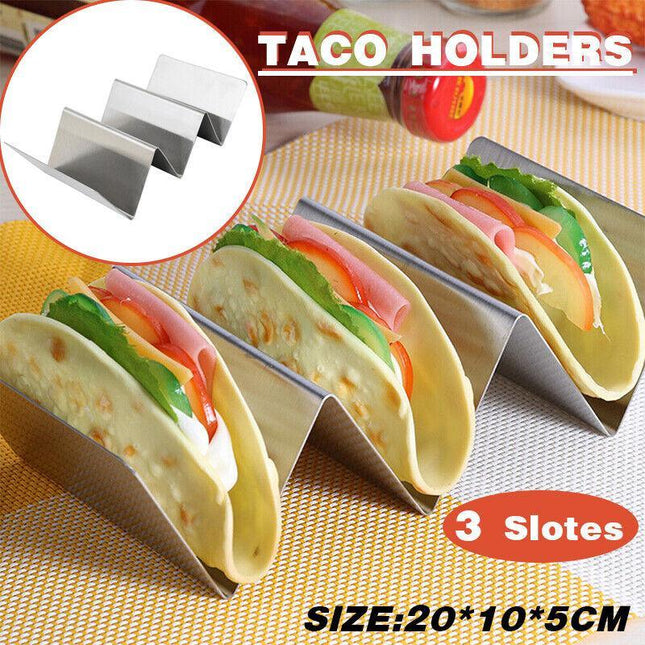 Stainless Steel Tray Taco Shell Holder Tortilla Stand Holds Kitchen Rack NEW AU - Aimall