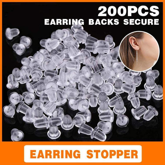 200 rubber earnuts earring nuts findings earring backs clear plastic dewsupplies - Aimall