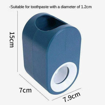 Automatic Toothpaste Dispenser Bathroom Wall-mounted Rack Toothbrush Holder AU - Aimall