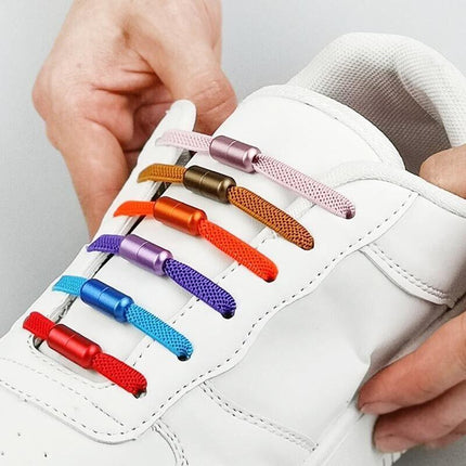 No Tie Locked Elastic Shoelace Shoe Lace Lazy Laces Sports Sneakers Kids Adults - Aimall