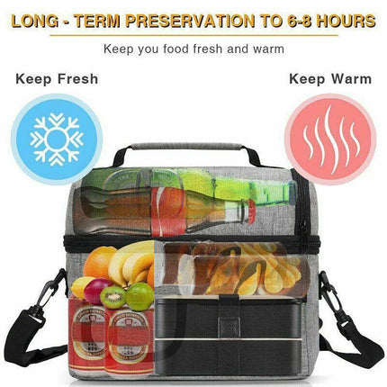 Insulated Lunch Bag Box Tote Cooler For Adults Women Men Hot Cold Food Thermal - Aimall