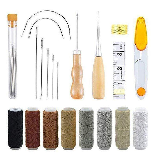 29 Pack Upholstery Repair Kit Leather Craft Tool Kit Leather Hand Sewing Needle - Aimall