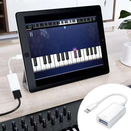For iPhone or Type C to USB OTG Data Cable Adapter Male 3.0 A Female Converter - Aimall