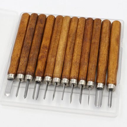 12PCS Wood Carving Tool Chisels Set Woodcut Knife Arts Crafts Woodworking Chisel - Aimall