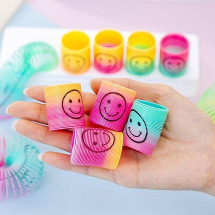 36PCS Mini Plastic Colourful Rainbow Spring Kids Toy Party Favour Bulk 2.8*3.5CM - Aimall