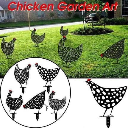 Garden Ornaments Chicken Yard Art Garden Backyard Lawn Decor Gift Easter Deco AU - Aimall