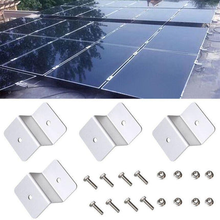 4 PCS Solar Panel Z-Bracket Mounting Flat Roof Yacht RV Mount Aluminum Kit AU - Aimall