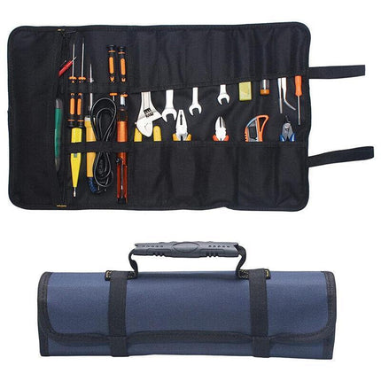 22 Pocket Tool Roll Fold Spanner Canvas Case Wrench Storage Bag Multifunctional - Aimall