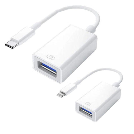 For iPhone or Type C to USB OTG Data Cable Adapter Male 3.0 A Female Converter - Aimall