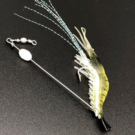 6PCSSoft Plastic Fishing Lures Tackle Prawn Shrimp Flathead Bream Cod Bass Glow - Aimall