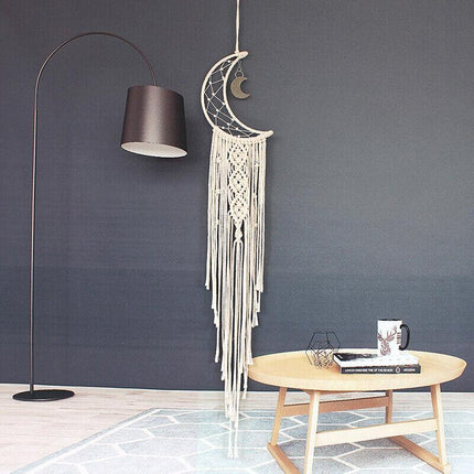 Wall Hanging New Tapestry Macrame Moon Dream Catcher Handmade Bedroom Home Decor - Aimall