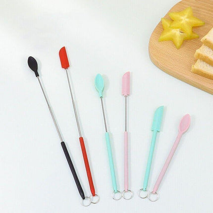 Mini Silicone Telescopic Spatula Multipurpose Double-Headed Cream Cake Scraper - Aimall