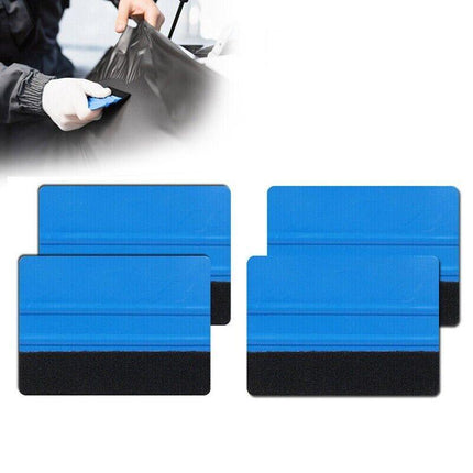 4PCS Car Wrapping Vinyl Squeegee Scraper Tool Wrap Soft Felt Edge Sticker Tools - Aimall