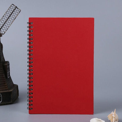 A5 Spiral Coil Notebook Diary Ruled School Vintage Office Student Note Book Memo - Aimall