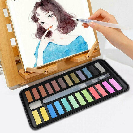 24 Watercolour Paint Set With Brush Painting Water Colour Art Artist KitsAUSTOCK - Aimall
