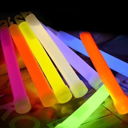 50 x 6 INCH MIXED GLOW STICKS W/LANYARD BULK PARTY RAVE LIGHT DISCO GLOW IN DARK - Aimall
