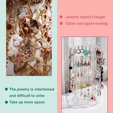 360 Rotating Earring Holder Jewelry Rack Display Stand Jewelry Organizer AU - Aimall