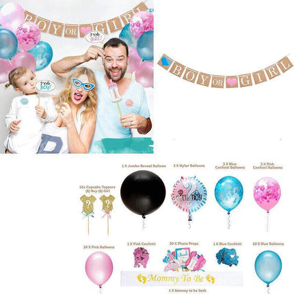 Gender Reveal Party Kit Pregnancy Baby Balloon Baby Shower Decorations Supplies - Aimall