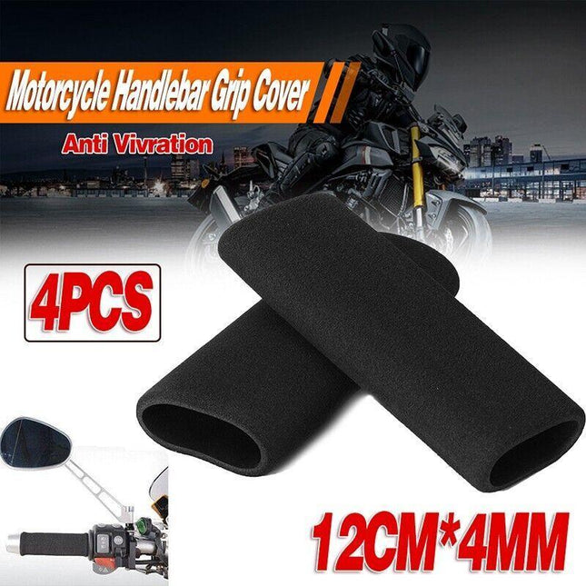 4PCS Motorbike Motorcycle Slip-On Foam Anti Vibration Comfort Handlebar Cover - Aimall