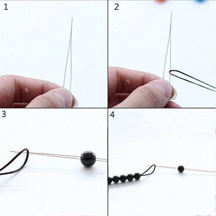10PC Big Eye Beading Needles Easy Threading Tool for Bracelet Jewelry Making DIY - Aimall