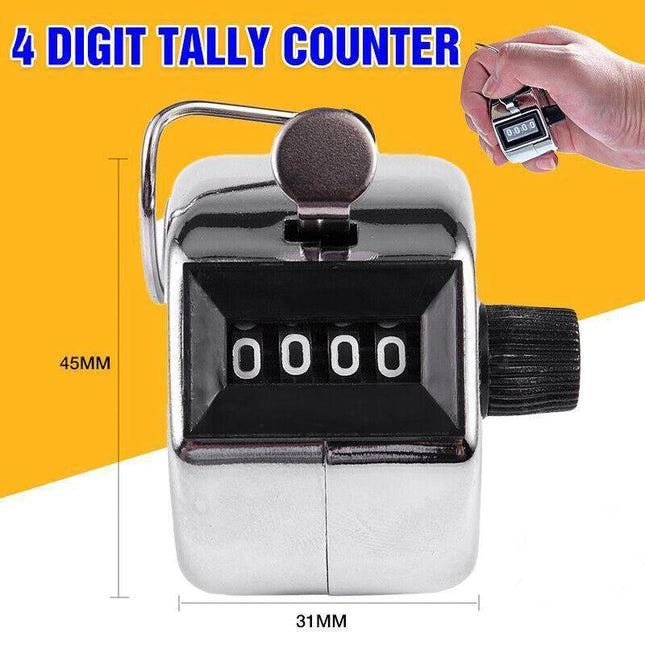 4 Digit Tally Counter Hand Held High Quality Number Clicker Manual Sale AU Stock - Aimall