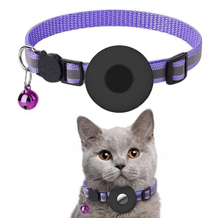Adjustable Cat Collar Reflective Small Pet Cat Collar Strap for Apple Air Tag AU - Aimall