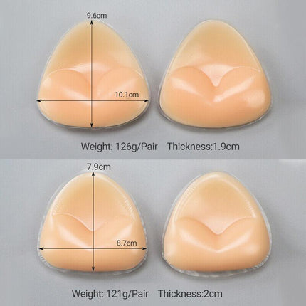 Triangle Push-up Silicone Bra Inserts Breasts Pad Bikini Bra Cleavage Enhancers - Aimall