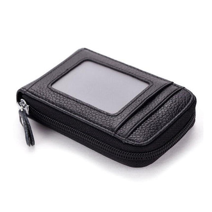 RFID Blocking Leather Wallet Anti-theft Credit Card Holder Men Women Coin Purse - Aimall