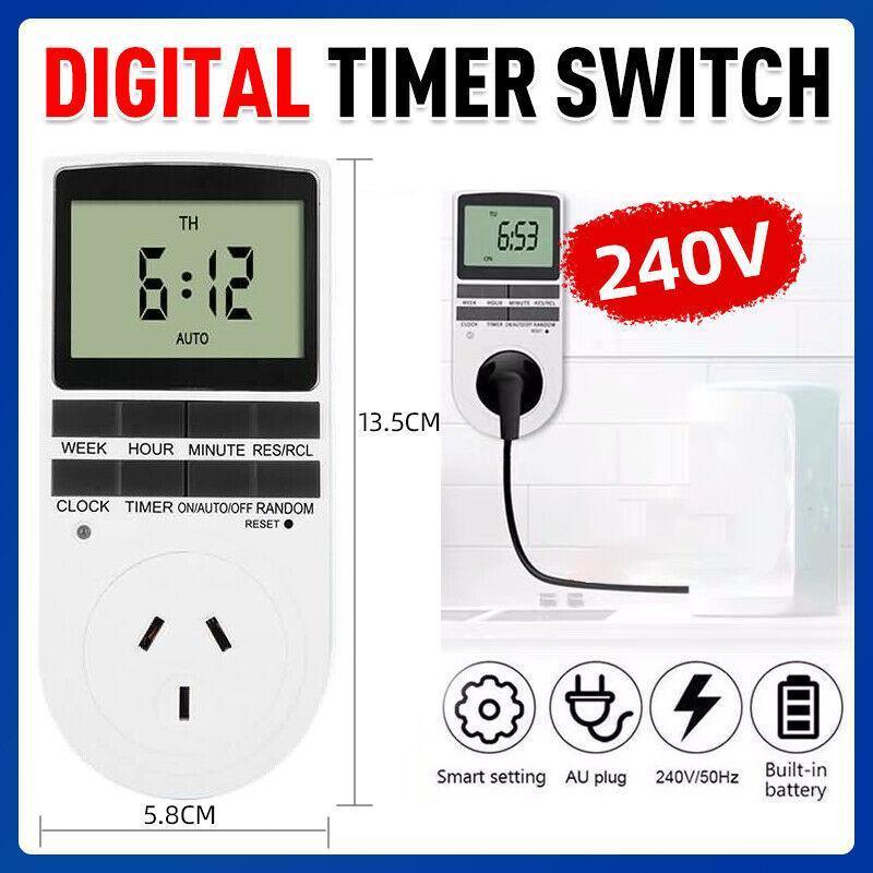 Digital Timer Switch Socket Electric Programmable Power 240V AU Plug ...