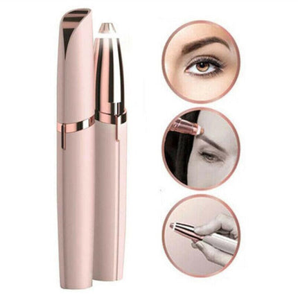 Electric Eyebrow Trimmer Finishing Touch Flawless Brows Hair Remover LED Light - Aimall