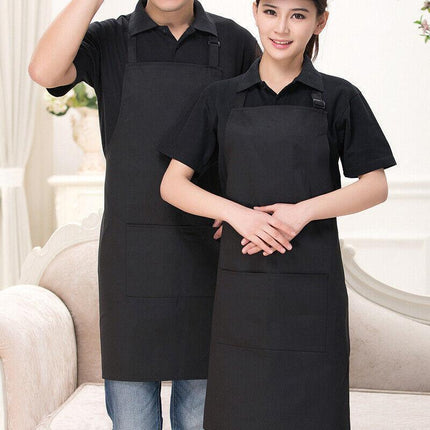 2PCS Apron with Pocket Chef Butcher Kitchen Restaurant Cook Wear COOKING&BAKING - Aimall