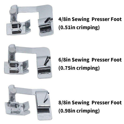 3PCS Wide Rolled Hem Hemmer Foot For Domestic Sewing Machines Snap On Presser AU - Aimall