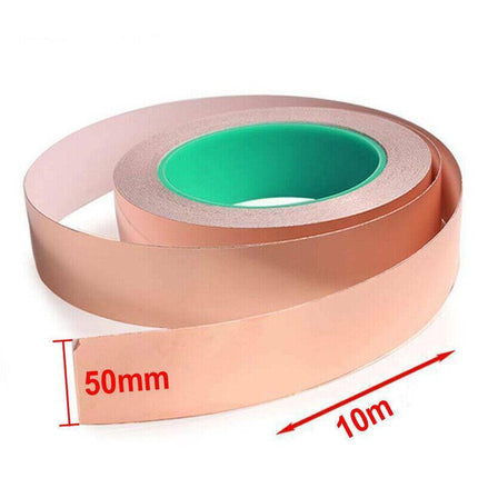 Double Sided Copper Foil Tape 10M x 50MM EMI Shielding Conductive Adhesive Tapes - Aimall