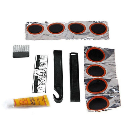 Bike Tyre Tire Tube Puncture Repair Tool Kit Bicycle Cycling Patches Glue Tyre - Aimall