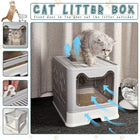 Self-Cleaning Hooded Cat Litter Box Enclosed Large Kitty Toilet Box Tray Refills - Aimall