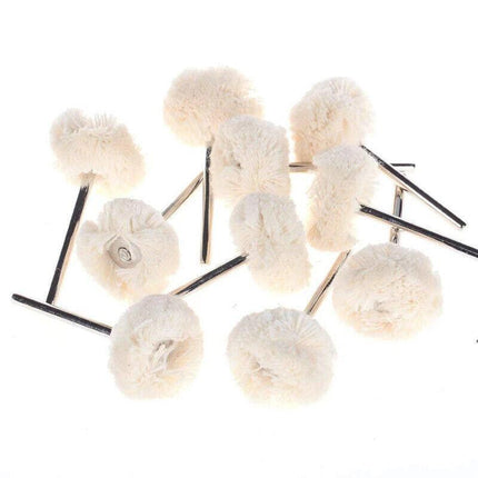 10PCS Cotton Wheel Polishing Buffer Buffing Brush Dremel Polisher Drill Bit Tool - Aimall