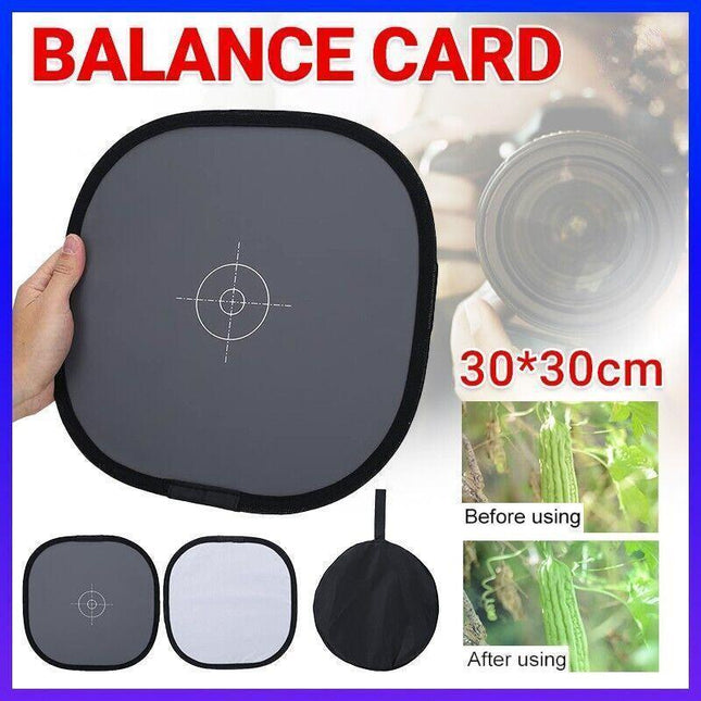 30CM White Balance Card Double Face Focus Folding 18% Gray+ Pure photography AU - Aimall