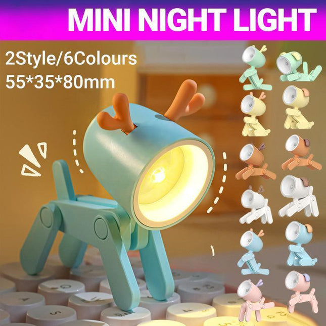 Mini Cartoon Animals LED Desk Lamp Portable Adjustable Cute Pet Night Light Lamp - Aimall