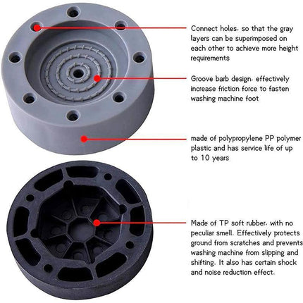 5pcs Anti Vibration Feet Pad Mats Washing Machine Non Slip Shock Proof Laundry - Aimall